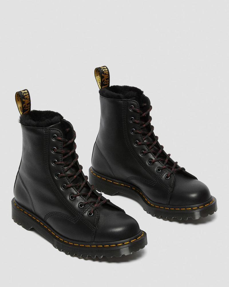 Botines Dr Martens Barton Made in England Shearling Forro Cuero Hombre Negros | MX 368OKI